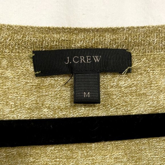 J. Crew Merino Wool Linen Blend V-Neck Sweater Heather Green Size M - Picture 2 of 7